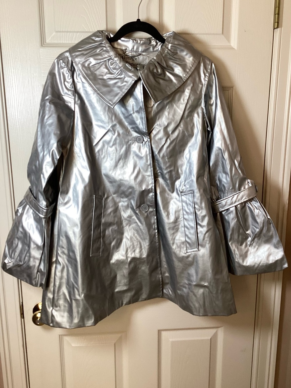 George Simonton NWT Vintage Silver Trench Coat with Detachable Liner - XS